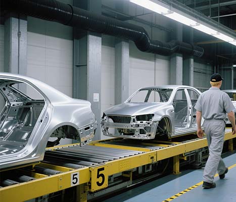 Automotive aluminum profiles impact beams, aluminum internal structural frameworks, and external frames.